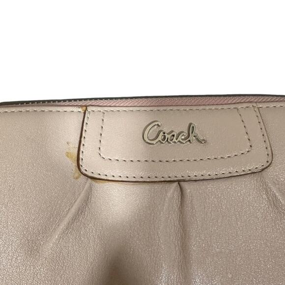Coach Blush Pink Leather Zip Around Wallet Women - Picture 3 of 9